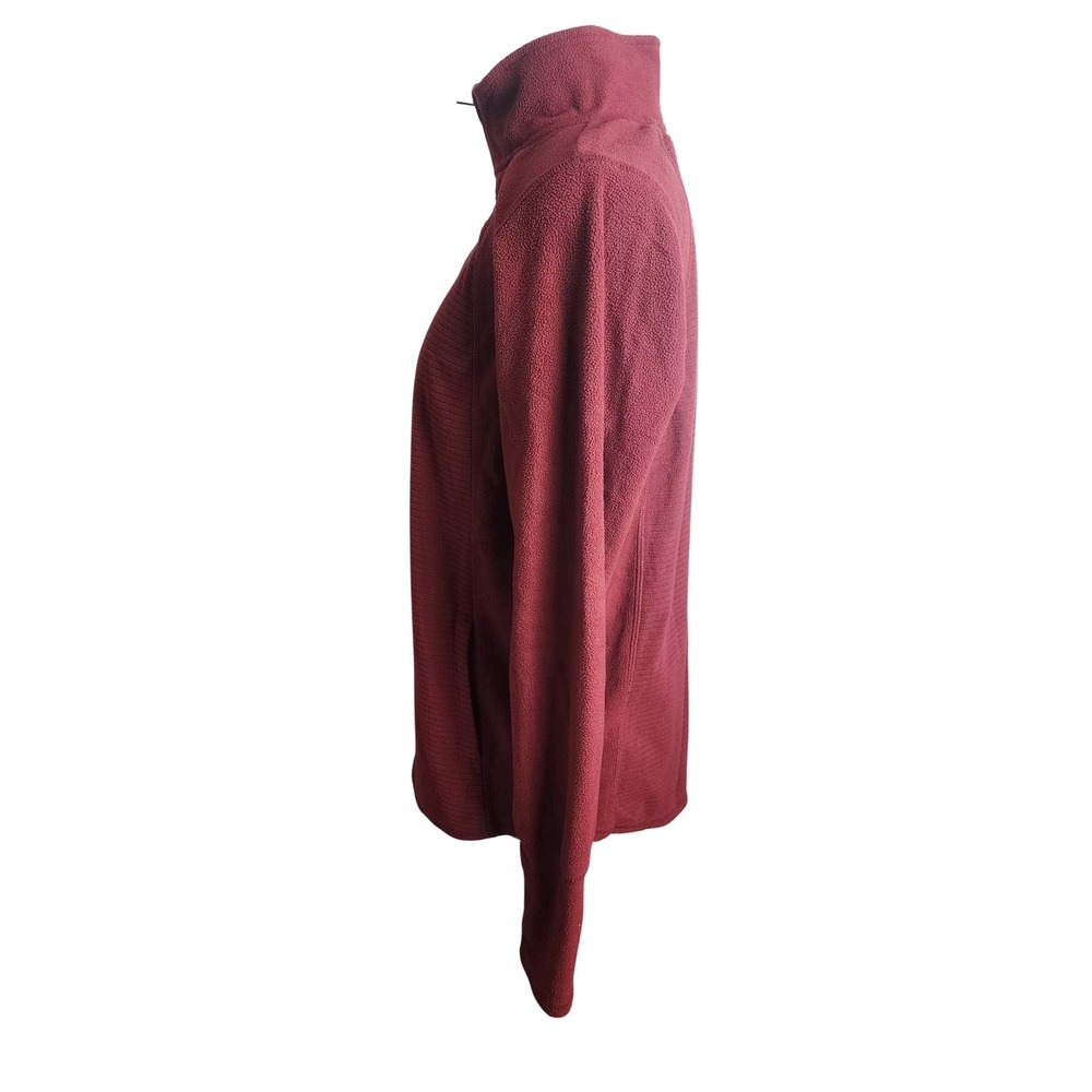 St Johns Bay Active Womens Burgundy Quarter Zip Fleece Pullover Ribbed‎ Medium - Picture 5 of 7